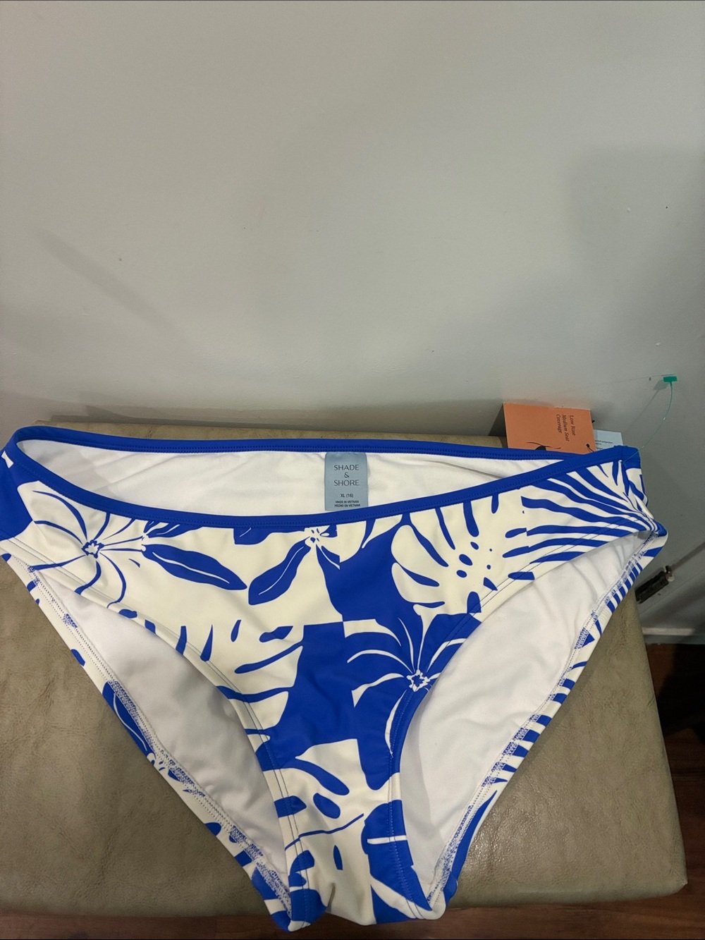 Shade & Shore Blue and White Floral Bikini Bottom